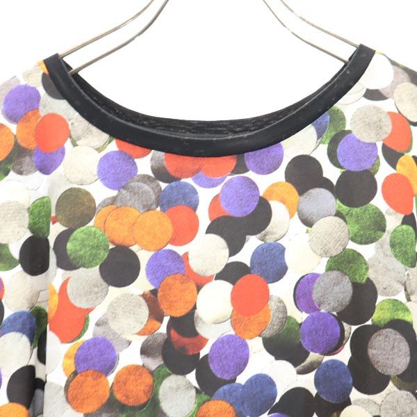 PS Paul Smith ピーエスポールスミス 日本製 総柄 半袖 ワンピース XL ウエストリボン レディース