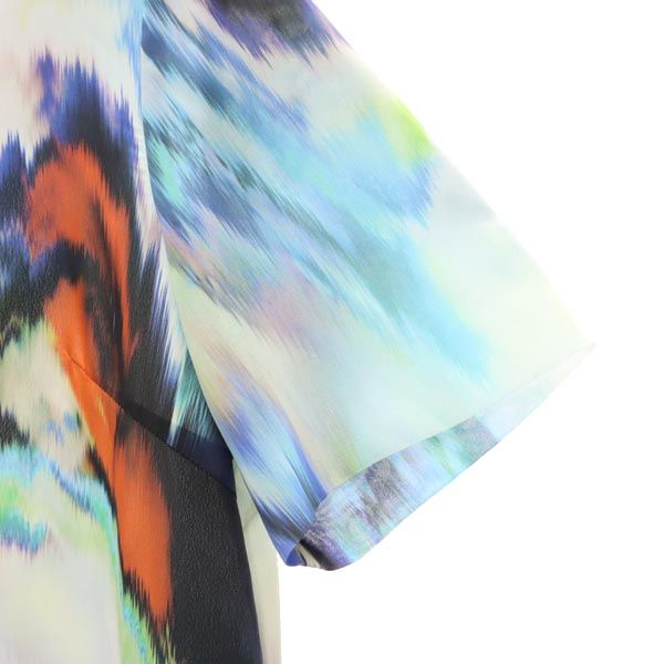 Paul Smith ポールスミス 日本製 総柄 半袖 ワンピース 38 ブルー系 レディース