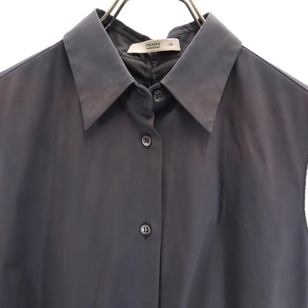 プラダ ノースリーブ ワンピース 38 ダークグレー PRADA レディース