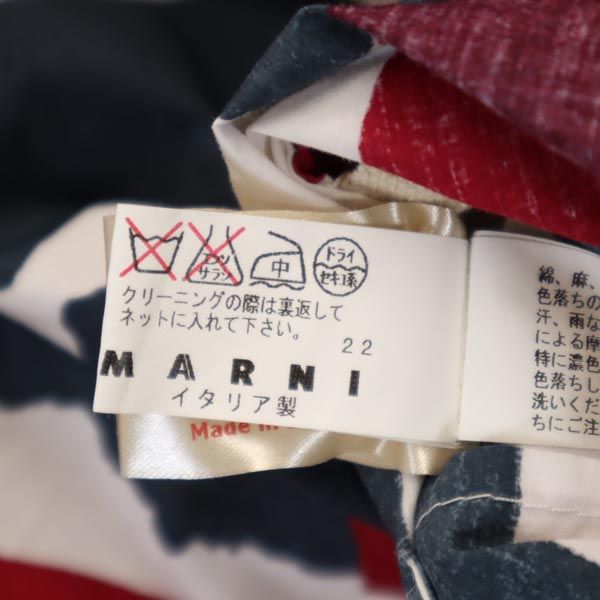 MARNI マルニ イタリア製 総柄 7分袖 ワンピース 40 レッド×グレー レディース