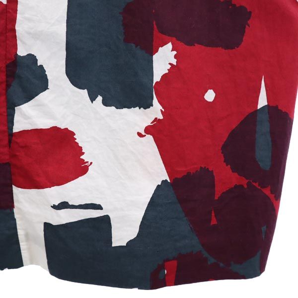 MARNI マルニ イタリア製 総柄 7分袖 ワンピース 40 レッド×グレー レディース