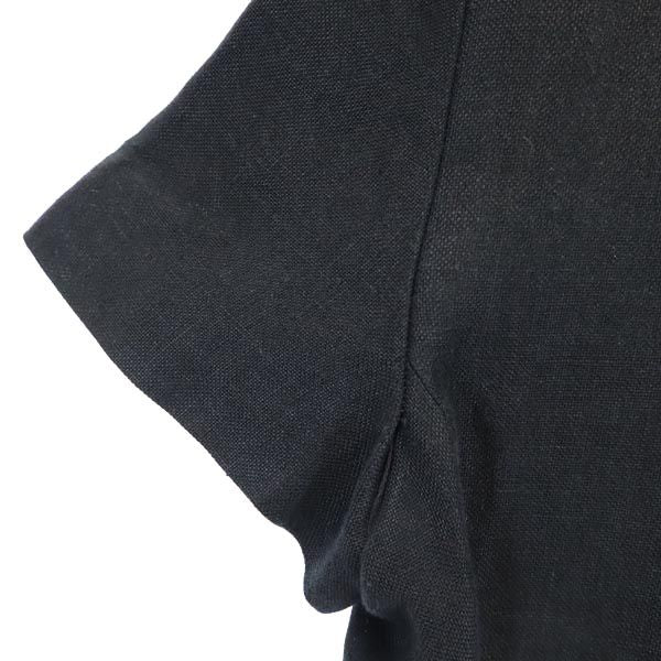 Kriziapoi クリツィアポイ イタリア製 リネン 半袖 ワンピース 42 ブラック レディース