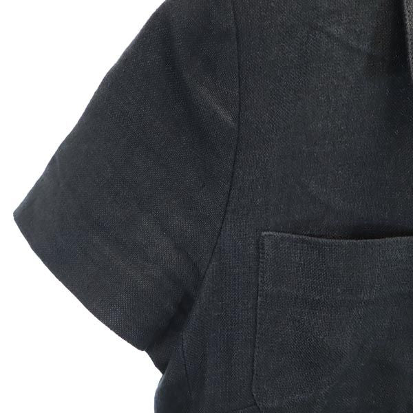 Kriziapoi クリツィアポイ イタリア製 リネン 半袖 ワンピース 42 ブラック レディース