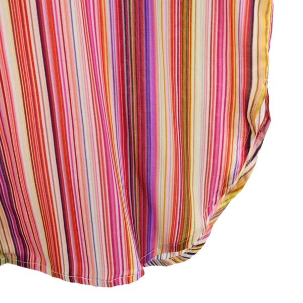 未使用 Chiara Fiorini キアラフィオリーニ イタリア製 ストライプ柄 半袖 ワンピース 9 ピンク系 レディース