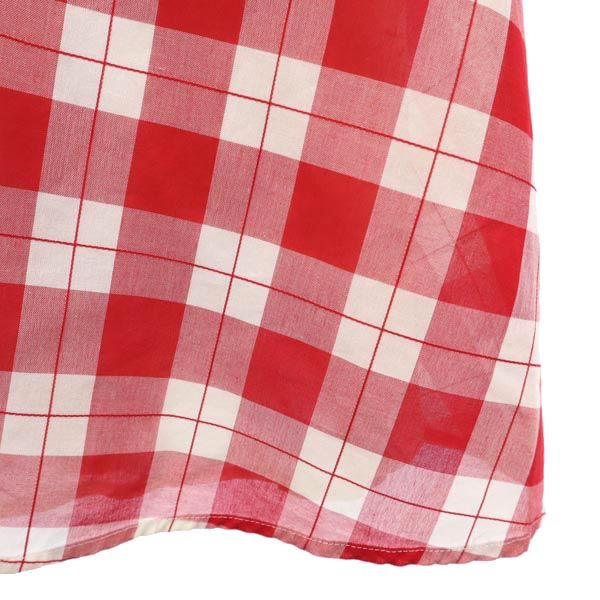 miss chloe ミスクロエ 日本製 チェック柄 半袖 ワンピース 40 赤×白 レディース