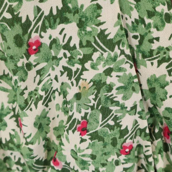PAUL&JOE ポール&ジョー フランス製 花柄 ノースリーブ ワンピース 36 グリーン×ピンク レディース