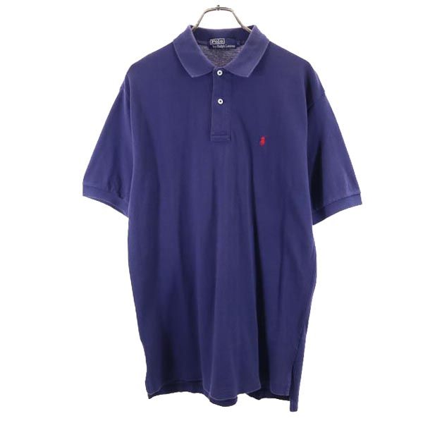 ポロバイラルフローレン 半袖 ポロシャツ L ネイビー Polo by Ralph Lauren 鹿の子 メンズ