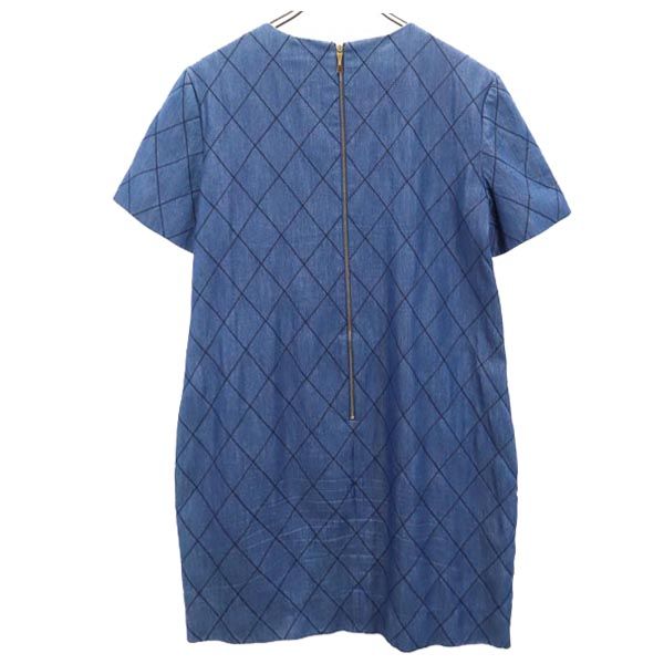 ケイトスペード 半袖 ワンピース 4 ブルー系 Kate Spade バックジップ レディース