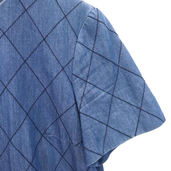 ケイトスペード 半袖 ワンピース 4 ブルー系 Kate Spade バックジップ レディース