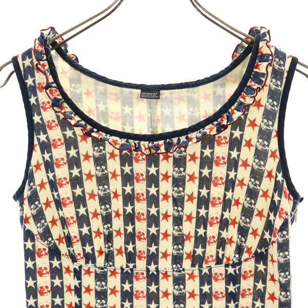 HYSTERIC ヒステリック 日本製 総柄 ノースリーブ ワンピース F レディース