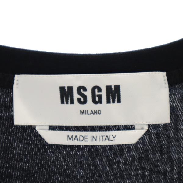 MSGM エムエスジーエム イタリア製 半袖 オープンショルダー ロングワンピース XXS 黒 レディース