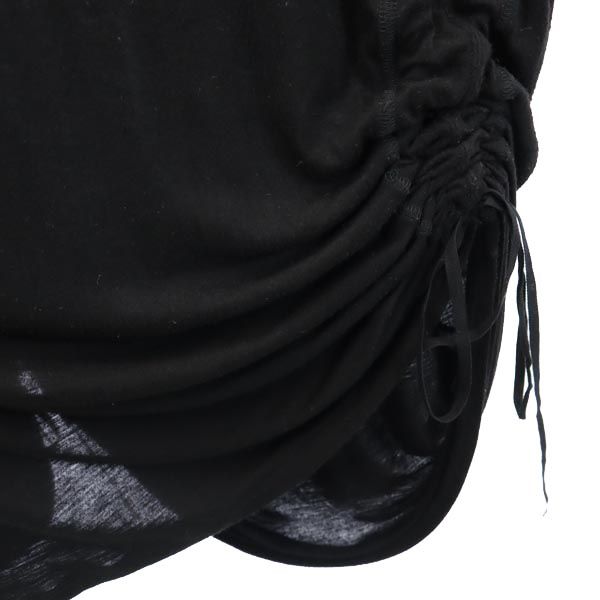 neurbanvolker 日本製 シルクブレンド 半袖 シャーリング カットソー ワンピース 2 黒 レディース