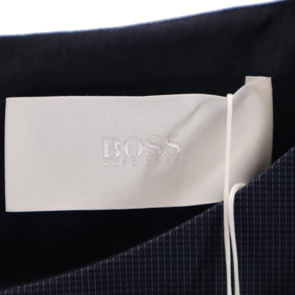 未使用 HUGO BOSS ヒューゴボス 半袖 ワンピース US10 ネイビー系 バックジップ レディース