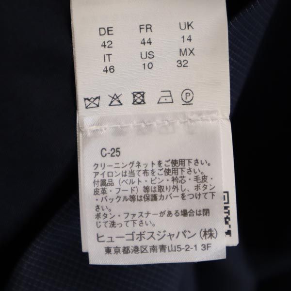 未使用 HUGO BOSS ヒューゴボス 半袖 ワンピース US10 ネイビー系 バックジップ レディース