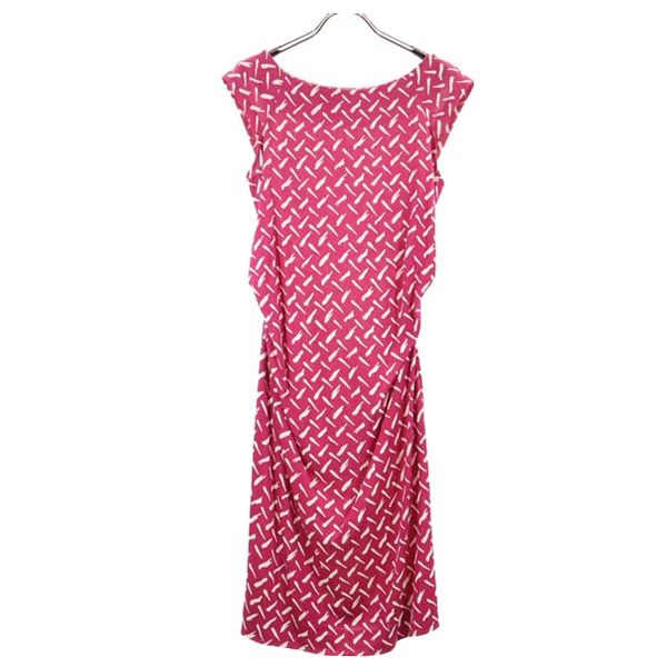 DIANE VON FURSTENBERG ダイアンフォンファステンバーグ 総柄 ノースリーブ ワンピース 2 ピンク系 レディース
