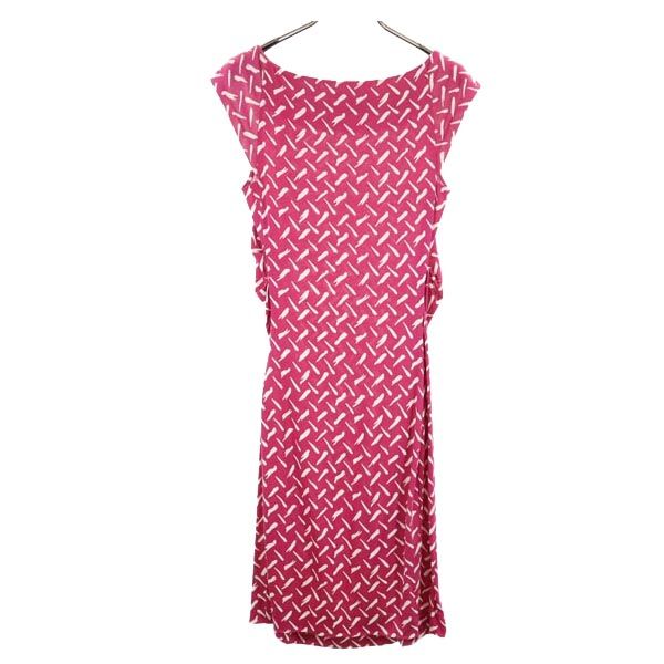 DIANE VON FURSTENBERG ダイアンフォンファステンバーグ 総柄 ノースリーブ ワンピース 2 ピンク系 レディース