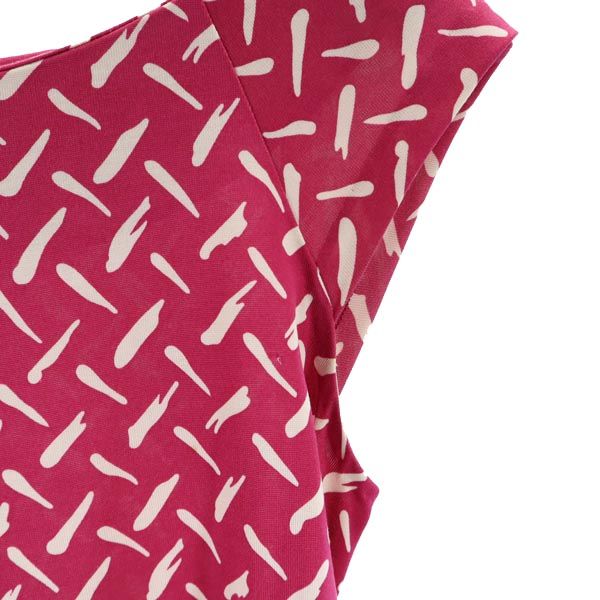 DIANE VON FURSTENBERG ダイアンフォンファステンバーグ 総柄 ノースリーブ ワンピース 2 ピンク系 レディース
