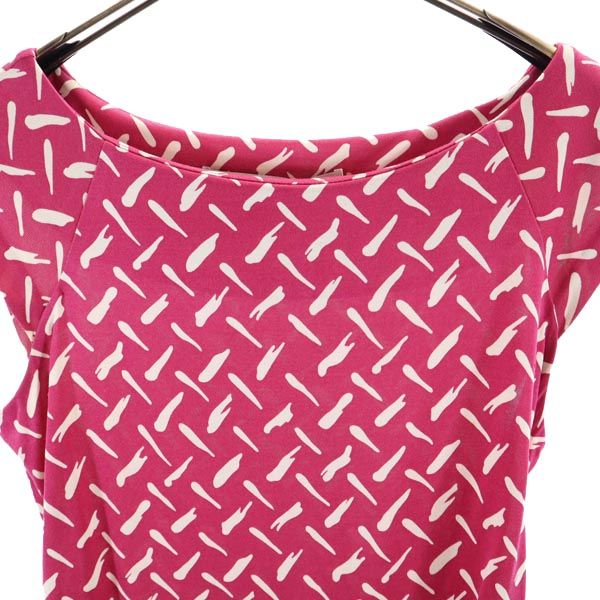 DIANE VON FURSTENBERG ダイアンフォンファステンバーグ 総柄 ノースリーブ ワンピース 2 ピンク系 レディース
