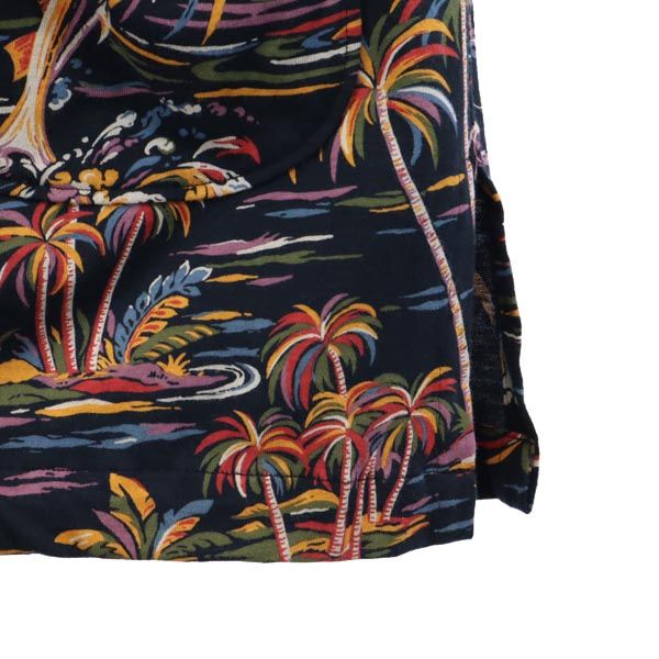 ROLLING CRADLE ローリングクレイドル 総柄 7分袖 ロング カーディガン L ネイビー系 メンズ