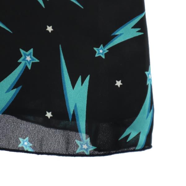 HYSTERIC ヒステリック 日本製 総柄 ノースリーブ ワンピース FREE ブラック系 バックジップ レディース