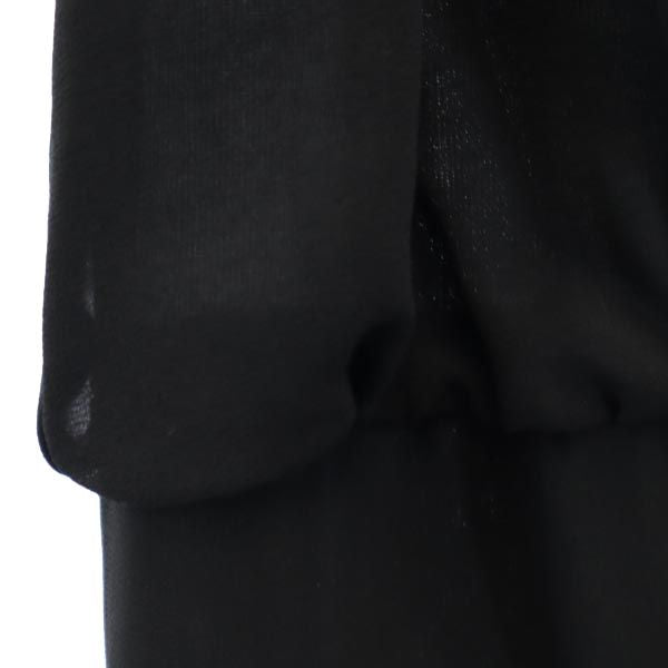 PAOLA FRANI パオラフラーニ 半袖 袖フリル ワンピース 38 ブラック系 レディース