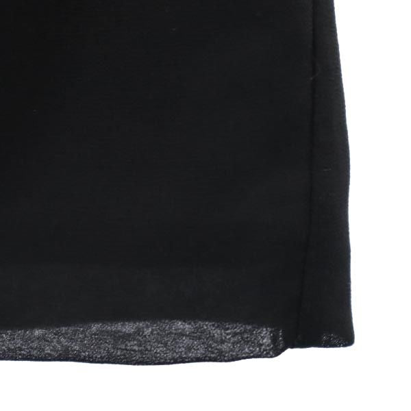 PAOLA FRANI パオラフラーニ 半袖 袖フリル ワンピース 38 ブラック系 レディース