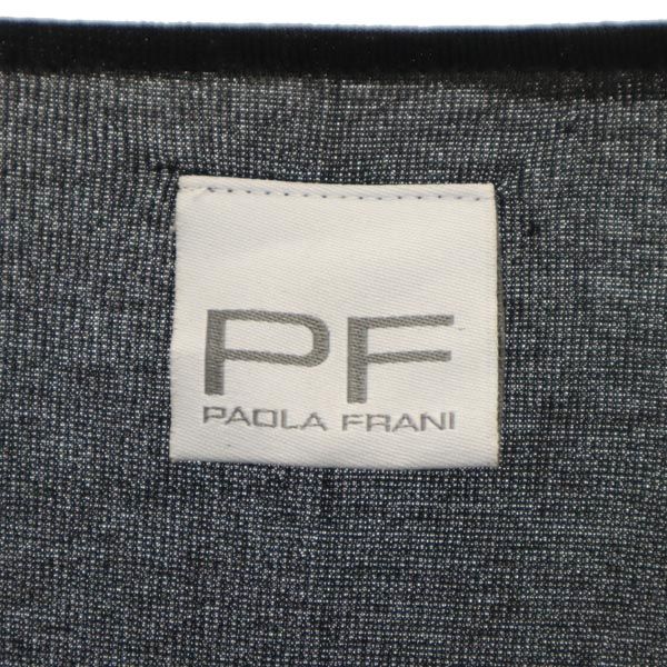 PAOLA FRANI パオラフラーニ 半袖 袖フリル ワンピース 38 ブラック系 レディース