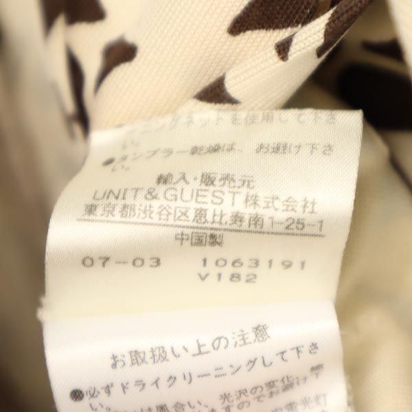 DIANE VON FURSTENBERG ダイアンフォンファステンバーグ シルク 総柄 ノースリーブ カシュクール ワンピース 4 ブラウン系 レディース