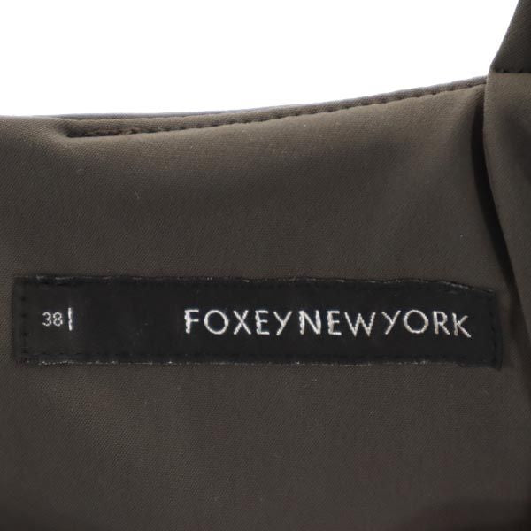 FOXEY NEW YORK フォクシーニューヨーク 日本製 キャミワンピース 38 グレー系 バックジップ レディース
