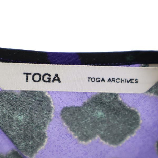 TOGA ARCHIVES トーガ アーカイブス 日本製 総柄 キャミワンピース M パープル系 レディース