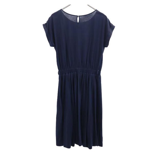 BLUE LABEL CRESTBRIDGE ブルーレーベルクレストブリッジ 三陽商会 半袖 フレンチスリーブ ワンピース 38 ネイビー レディース