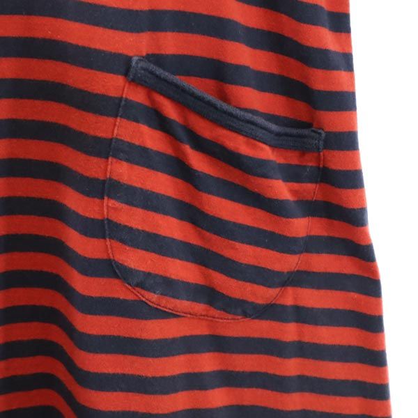marimekko マリメッコ ボーダー 長袖 ワンピース S レッド系 レディース