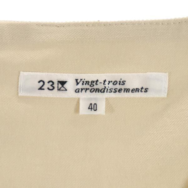 23ku 23区 ノースリーブ ワンピース 40 ベージュ系 バックジップ レディース