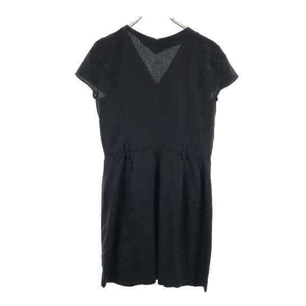 ARMANI EXCHANGE アルマーニエクスチェンジ 半袖 フレンチスリーブ ジップ ワンピース 8 黒 レディース