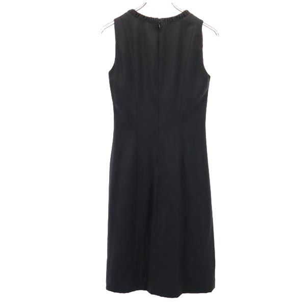ARMANI COLLEZIONI アルマーニコレッツォーニ イタリア製 ウールブレンド ノースリーブ ワンピース 38 黒 レディース