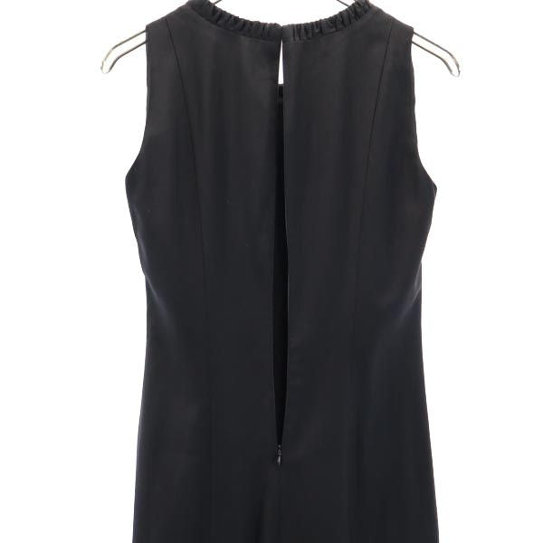 ARMANI COLLEZIONI アルマーニコレッツォーニ イタリア製 ウールブレンド ノースリーブ ワンピース 38 黒 レディース