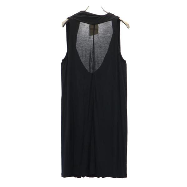 trosman トロスマン 日本製 ノースリーブ デザイン ワンピース S ブラック系 レディース