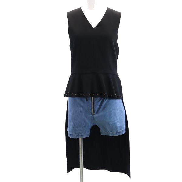 SEE BY CHLOE シーバイクロエ ノースリーブ デザイン カットソー 36 ブラック系 レディース