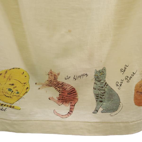 AndyWarhol BY HYSTERIC GLAMOUR アンディーウォーホルバイヒステリックグラマー 日本製 猫柄 半袖 ワンピース FREE アイボリー レディース