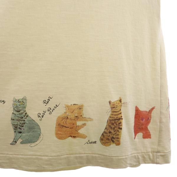 AndyWarhol BY HYSTERIC GLAMOUR アンディーウォーホルバイヒステリックグラマー 日本製 猫柄 半袖 ワンピース FREE アイボリー レディース