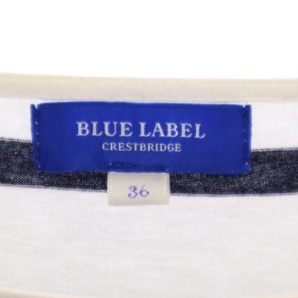 BLUE LABEL CRESTBRIDGE ブルーレーベルクレストブリッジ ボーダー 半袖 ドッキング ワンピース 36 紺×白 レディース