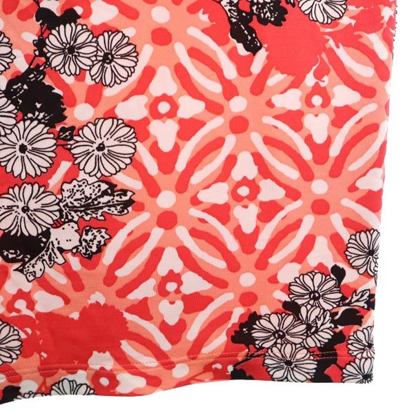 MARELLA マレーラ 総柄 半袖 レース切替 ワンピース M オレンジ系 レディース