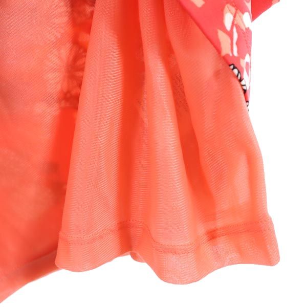 MARELLA マレーラ 総柄 半袖 レース切替 ワンピース M オレンジ系 レディース