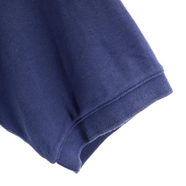 パタゴニア アウトドア 半袖 ロング ポロシャツ L ネイビー patagonia 鹿の子 メンズ