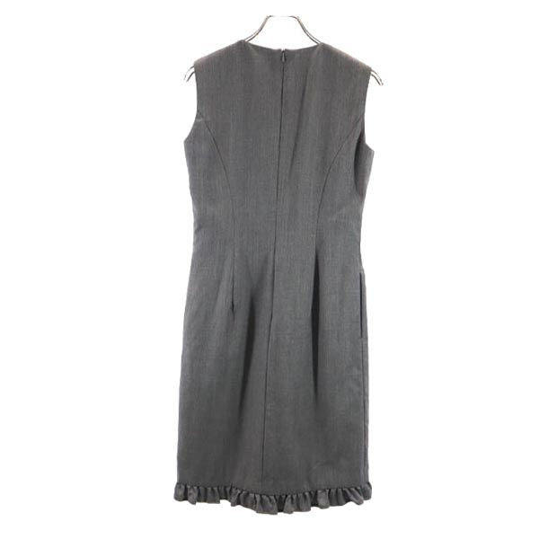 FOXEY フォクシー 日本製 ウール ノースリーブ ワンピース 40 グレー レディース