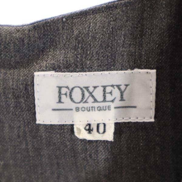 FOXEY フォクシー 日本製 ウール ノースリーブ ワンピース 40 グレー レディース