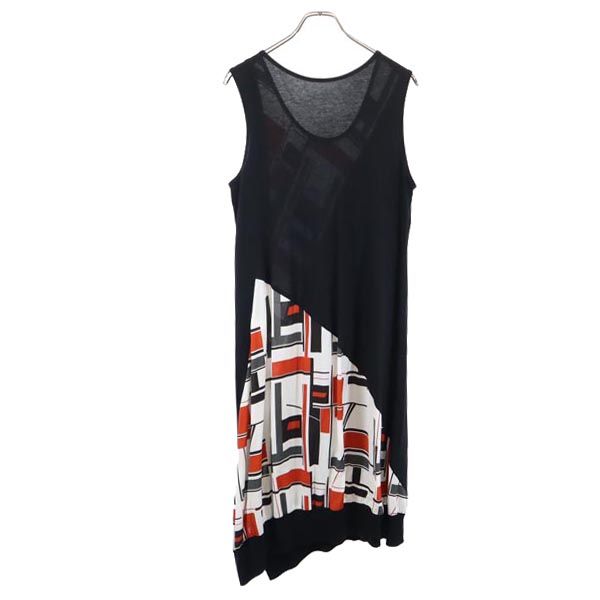 Y's ワイズ ノースリーブ アシンメトリー ワンピース 2 ブラック系 レディース