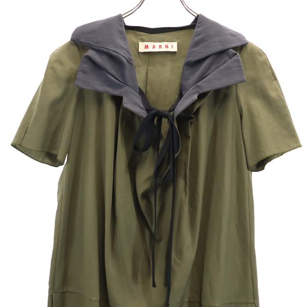 MARNI マルニ イタリア製 半袖 ワンピース 42 カーキ レディース
