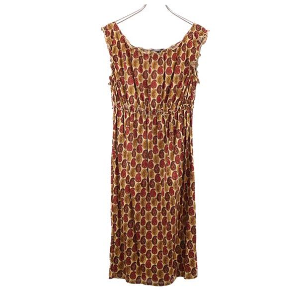 MAX MARA マックスマーラ 総柄 ノースリーブ ワンピース S ブラウン系 レディース