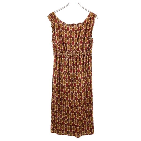 MAX MARA マックスマーラ 総柄 ノースリーブ ワンピース S ブラウン系 レディース